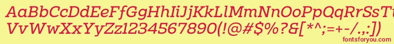 Clab Personal Use Italic Font – Red Fonts on Yellow Background