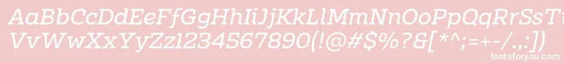 Fonte Clab Personal Use Italic – fontes brancas em um fundo rosa