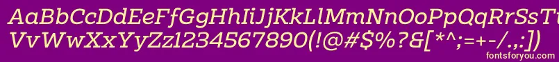 Clab Personal Use Italic-fontti – keltaiset fontit violetilla taustalla