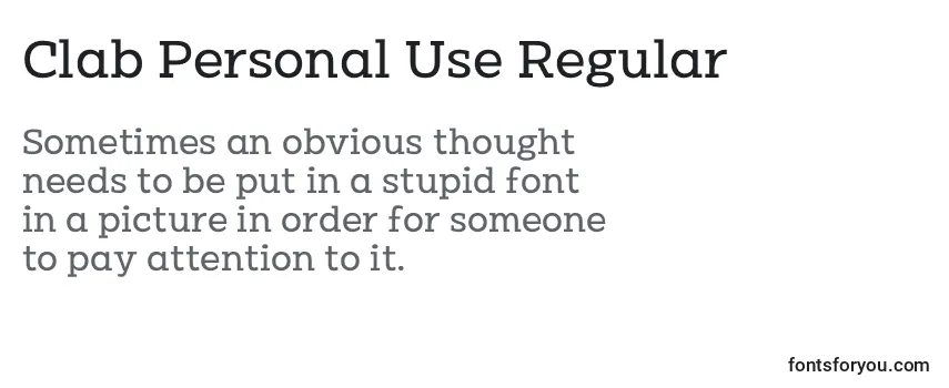 Clab Personal Use Regular Font