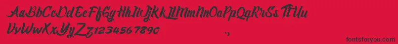 Fonte Claiborne – fontes pretas em um fundo vermelho