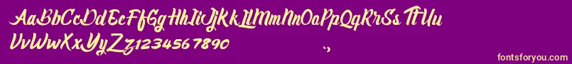 Claiborne Font – Yellow Fonts on Purple Background