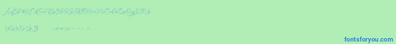 Claire for personal use Font – Blue Fonts on Green Background