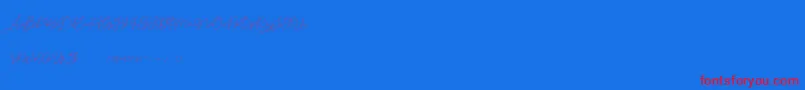 Claire for personal use-Schriftart – Rote Schriften auf blauem Hintergrund