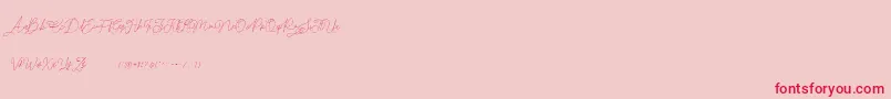 Claire for personal use-Schriftart – Rote Schriften auf rosa Hintergrund