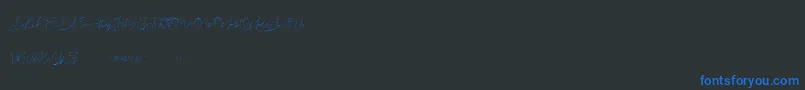 Claire for personal use Font – Blue Fonts on Black Background