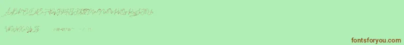 Claire for personal use Font – Brown Fonts on Green Background