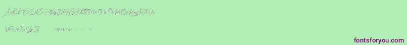 Claire for personal use Font – Purple Fonts on Green Background