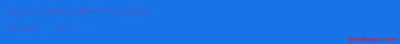 Claire for personal use Font – Red Fonts on Blue Background