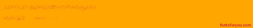 Claire for personal use Font – Red Fonts on Orange Background
