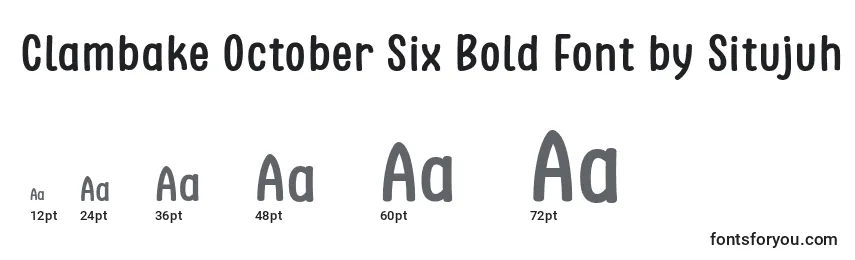 Größen der Schriftart Clambake October Six Bold Font by Situjuh 7NTypes