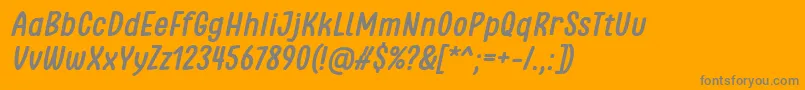 Подробнее о шрифте Clambake October Six Bold Italic Font by Situjuh 7NTypes Шрифт Clambake October Six Bold Italic Font by Situjuh 7NTypes – серые шрифты на оранжевом фоне