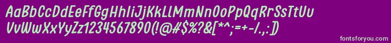 Clambake October Six Bold Italic Font by Situjuh 7NTypes Font – Green Fonts on Purple Background
