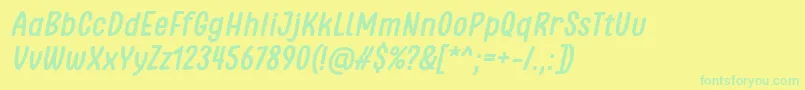 More about Clambake October Six Bold Italic Font by Situjuh 7NTypes Font Clambake October Six Bold Italic Font by Situjuh 7NTypes Font – Green Fonts on Yellow Background