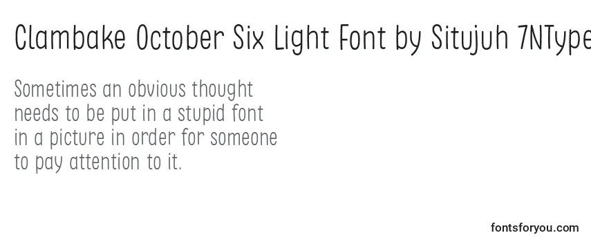 Clambake October Six Light Font by Situjuh 7NTypes Font