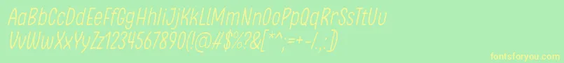 フォントClambake October Six Light Italic Font by Situjuh 7NTypes – 黄色の文字が緑の背景にあります
