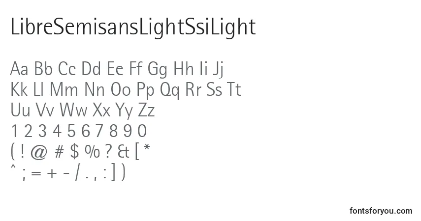 A fonte LibreSemisansLightSsiLight – alfabeto, números, caracteres especiais