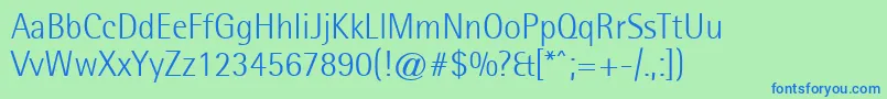 LibreSemisansLightSsiLight Font – Blue Fonts on Green Background