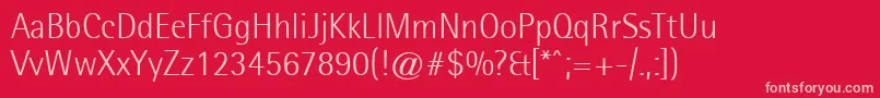 LibreSemisansLightSsiLight Font – Pink Fonts on Red Background