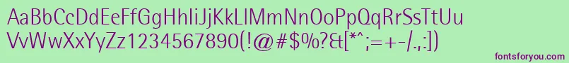 LibreSemisansLightSsiLight Font – Purple Fonts on Green Background
