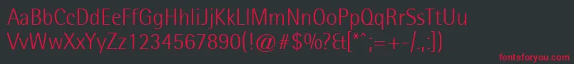 LibreSemisansLightSsiLight Font – Red Fonts on Black Background