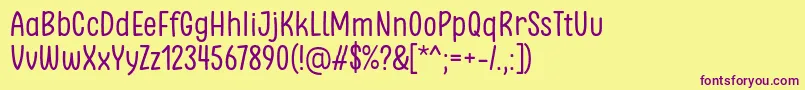 Saiba mais sobre a fonte Clambake October Six Regular Font by Situjuh 7NTypes Fonte Clambake October Six Regular Font by Situjuh 7NTypes – fontes roxas em um fundo amarelo