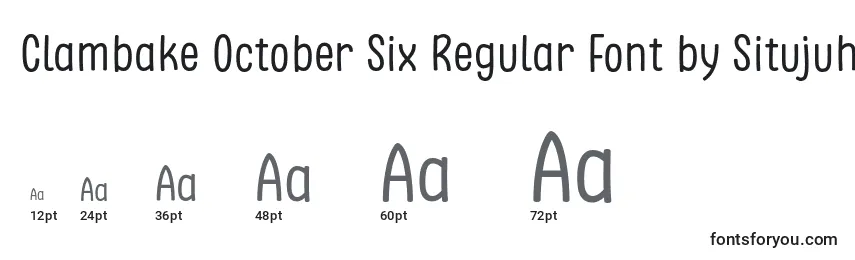 Размеры шрифта Clambake October Six Regular Font by Situjuh 7NTypes