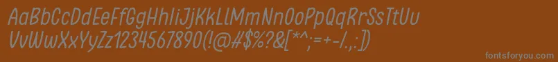 Шрифт Clambake October Six Regular Italic Font by Situjuh 7NTypes – серые шрифты на коричневом фоне