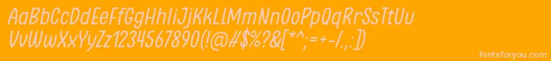 Fonte Clambake October Six Regular Italic Font by Situjuh 7NTypes – fontes rosa em um fundo laranja
