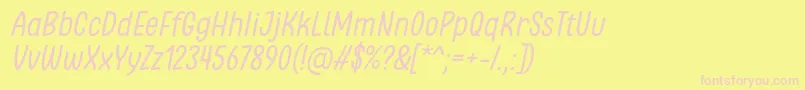 フォントClambake October Six Regular Italic Font by Situjuh 7NTypes – ピンクのフォント、黄色の背景