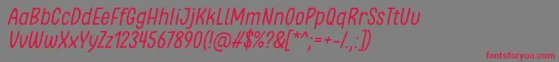 Clambake October Six Regular Italic Font by Situjuh 7NTypes Font – Red Fonts on Gray Background