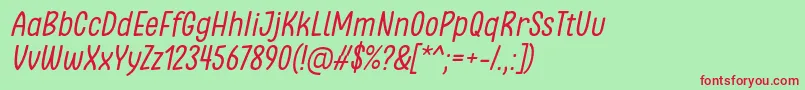 Шрифт Clambake October Six Regular Italic Font by Situjuh 7NTypes – красные шрифты на зелёном фоне