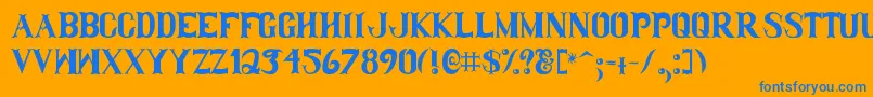 clamdi~1 Font – Blue Fonts on Orange Background