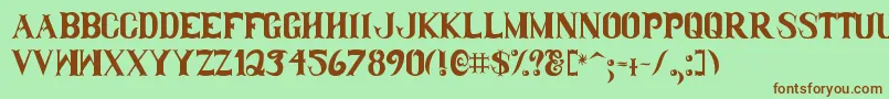 clamdi~1 Font – Brown Fonts on Green Background