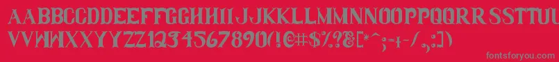 フォントclamdi~1 – 赤い背景に灰色の文字