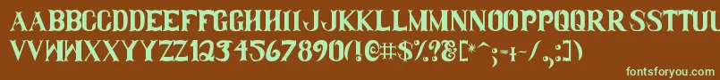 clamdi~1 Font – Green Fonts on Brown Background