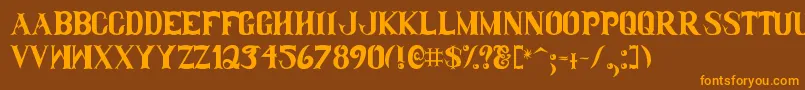 clamdi~1 Font – Orange Fonts on Brown Background