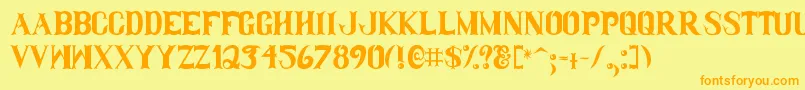clamdi~1 Font – Orange Fonts on Yellow Background