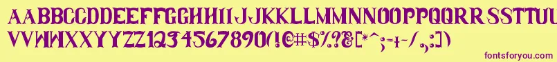 clamdi~1 Font – Purple Fonts on Yellow Background