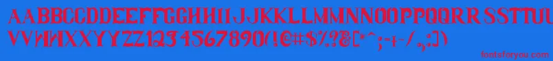 clamdi~1 Font – Red Fonts on Blue Background