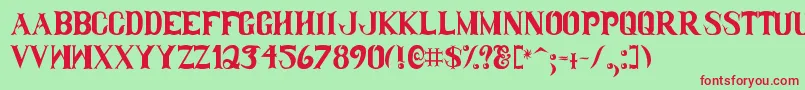 clamdi~1 Font – Red Fonts on Green Background