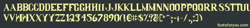 clamdi~1 Font – Yellow Fonts on Black Background