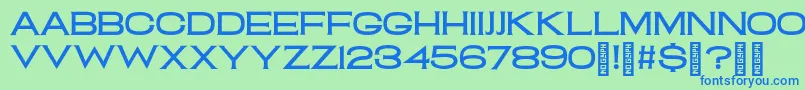 フォントClamShack Regular – 青い文字は緑の背景です。