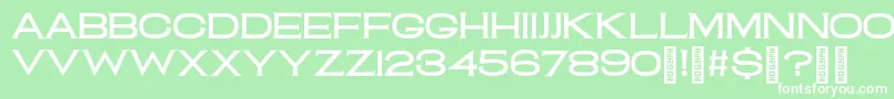 フォントClamShack Regular – 緑の背景に白い文字