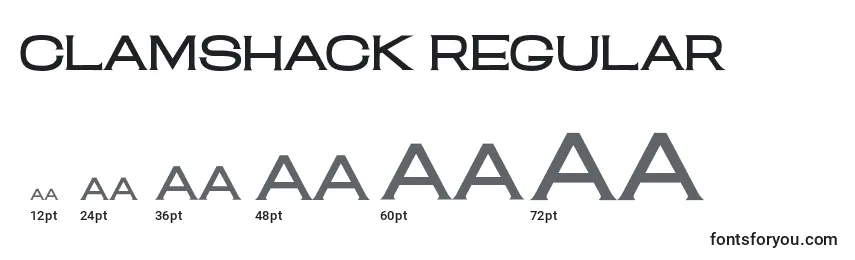 ClamShack Regular Font Sizes