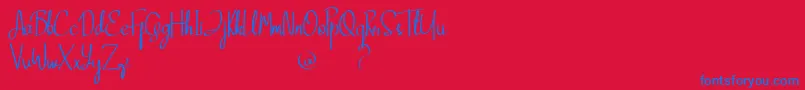Clana Font – Blue Fonts on Red Background