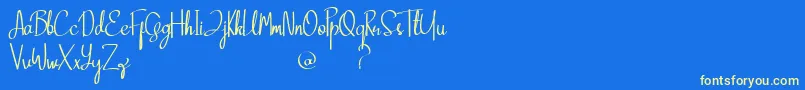 Clana Font – Yellow Fonts on Blue Background