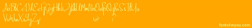 Fonte Clana – fontes amarelas em um fundo laranja