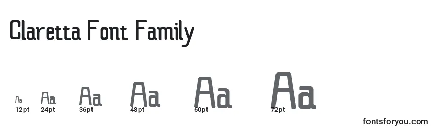 Claretta Font Family-fontin koot