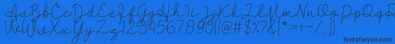 Шрифт Clarisa – чёрные шрифты на синем фоне